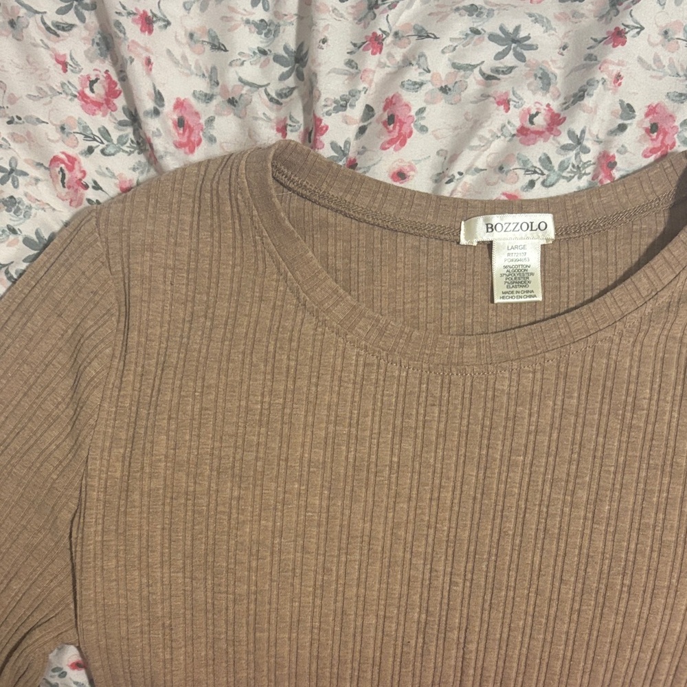 Tan/Brown Long Sleeve Top